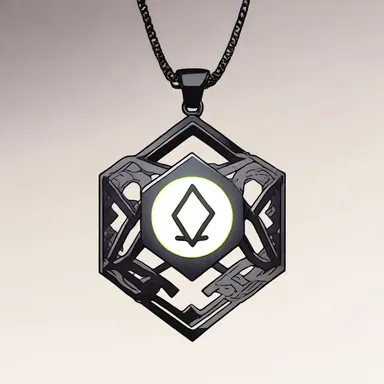 The character in the anime possesses a unique necklace with a pendant resembling a glowing hexadecimal digit.
