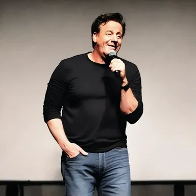 The comedian delivered the punchline soulfully, making the entire crowd burst into laughter.