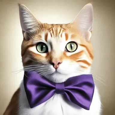 Why did the cat wear a silken bow tie? Because he wanted to look purr-fect for the party!