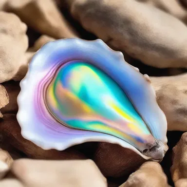 In the magical realm of Eldoria, the rare saddle oyster is highly sought after for its shimmering iridescent pearls.