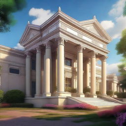 This is a high-quality digital art image of a magnificent mansion