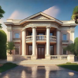 This is a high-quality digital art image of a magnificent mansion