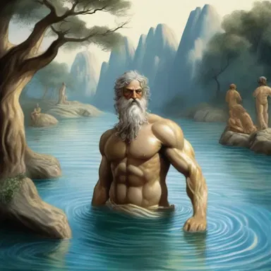 The river gods in Greek mythology were said to ooze out pure water from their bodies.