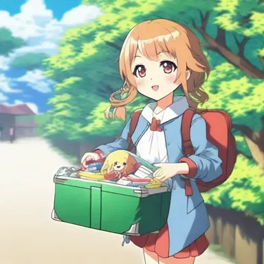 The main character in the anime series always keeps a bagful of magical items for emergencies.