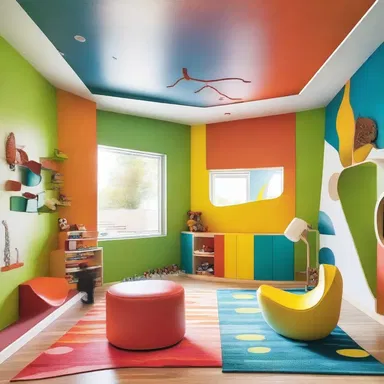 The architect incorporated childly elements like vibrant colors and whimsical shapes into the design of the children's playroom.