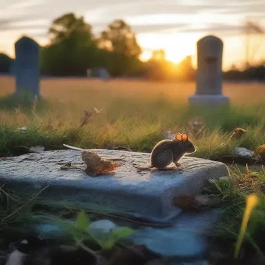 As the sun set, the field mouse scurried across the abandoned graveyard, sending a chill down my spine.
