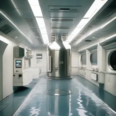 The futuristic spaceship had advanced water heaters that provided hot water instantly to the crew.