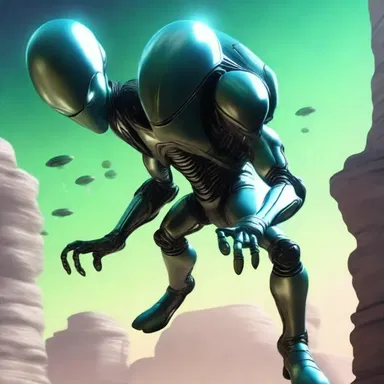 The advanced aliens in the story have technology that allows them to step on invisible platforms, defying gravity and the laws of physics.