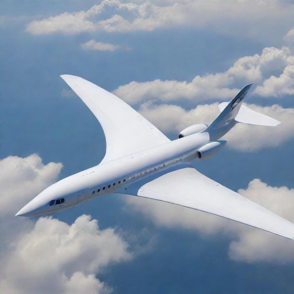 An aerodynamic airplane with wings designed to mimic the elegance and curvature of bird wings.