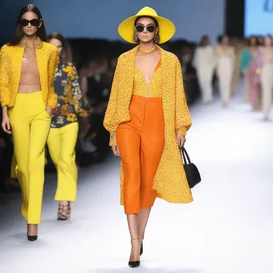 She walked into the fashion show wearing a talkative and vibrant outfit that made heads turn.