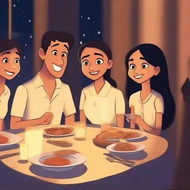 At the candlelit dinner, they talked animatedly and talkatively about their dreams and aspirations.