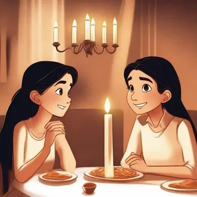 At the candlelit dinner, they talked animatedly and talkatively about their dreams and aspirations.