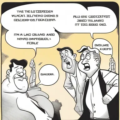The speech bubbles in the comic strip depicted the characters speaking talkatively and excitedly about their plans.