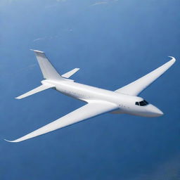 An aerodynamic airplane with wings designed to mimic the elegance and curvature of bird wings.