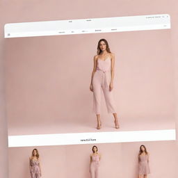 A 3D website created for an e-commerce company that specializes in women's fashion. The site displays various sections for dresses, tops, pants, and accessories, all styled in a chic and elegant design.