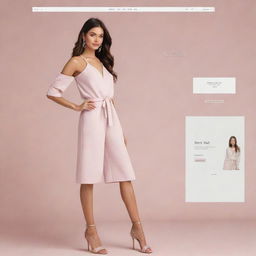 A 3D website created for an e-commerce company that specializes in women's fashion. The site displays various sections for dresses, tops, pants, and accessories, all styled in a chic and elegant design.