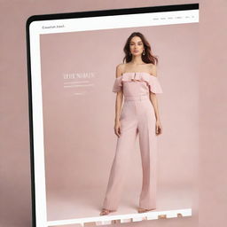 A 3D website created for an e-commerce company that specializes in women's fashion. The site displays various sections for dresses, tops, pants, and accessories, all styled in a chic and elegant design.