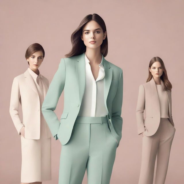 A high-quality digital art image showcasing a women's clothing advertisement