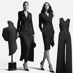 A high-quality digital art image showcasing a women's clothing advertisement