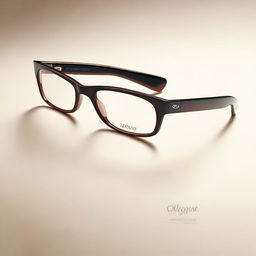 A high-quality digital art image depicting an advertisement for glasses