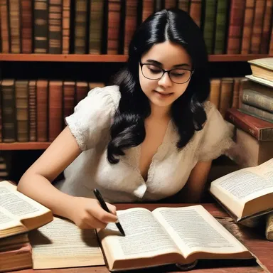 The bookish girl spent her nights engrossed in classic novels.