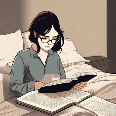 The bookish girl spent her nights engrossed in classic novels.