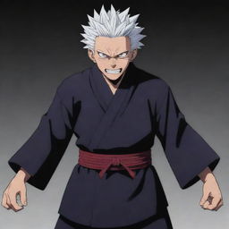 Draw Sukuna, the King of Curses from Jujutsu Kaisen. He has menacing eyes, sharp teeth, and multiple arms. He is often seen in a traditional Japanese outfit.