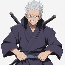 Draw Sukuna, the King of Curses from Jujutsu Kaisen. He has menacing eyes, sharp teeth, and multiple arms. He is often seen in a traditional Japanese outfit.