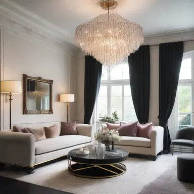 The extravagant chandelier in the small living room was an overreach, overwhelming the space.