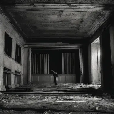 During the horror film, a group of friends stumbled upon an abandoned theater and unknowingly activated a cursed galanty show that unleashed terrifying shadows.