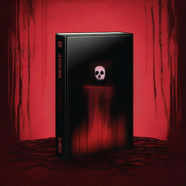 A top-tier digital art representation of a book cover, designed to resemble a horror movie VHS tape