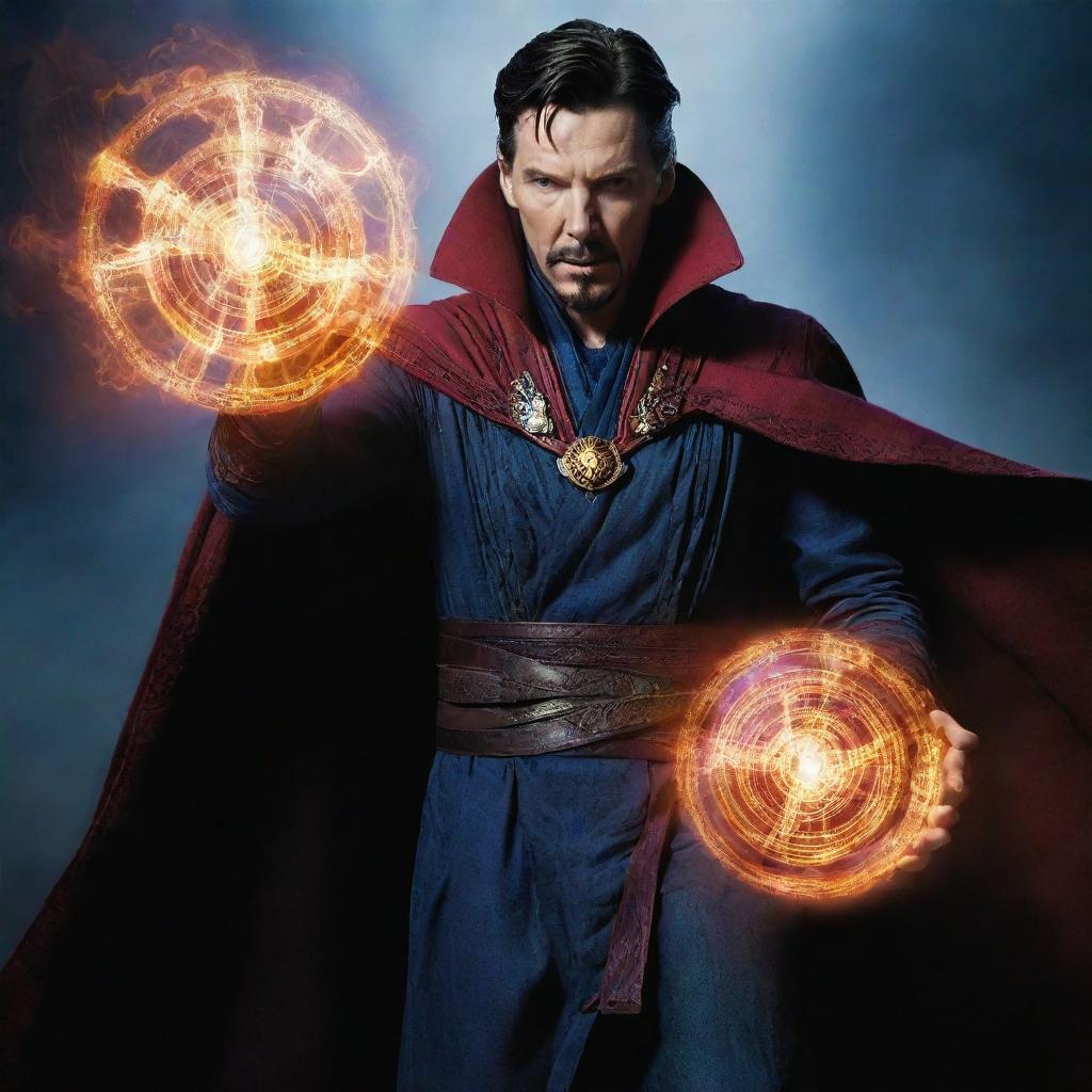 Doctor Strange, once a champion of good, embodying an aura of malevolence in a chilling transformation to his evil counterpart.