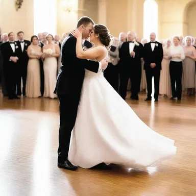 As the couple danced together, they moved gracefully across the floor, their steps perfectly in sync with the music.