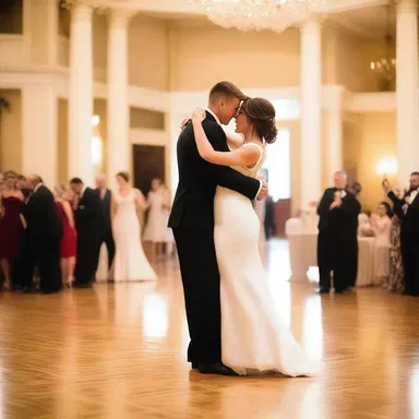 As the couple danced together, they moved gracefully across the floor, their steps perfectly in sync with the music.