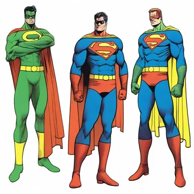 The superhero's costume was dully colored, lacking the vibrant shine typically seen in comic book characters.