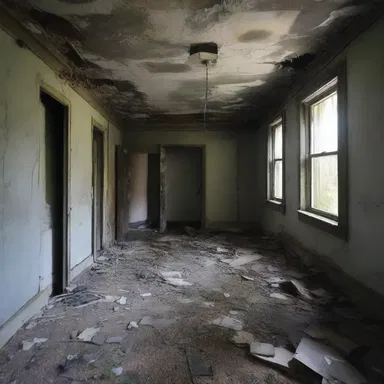 The abandoned house had a decrepit and dully appearance, hiding the terrifying secrets within.