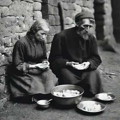 During the famine in Ireland in the mid-19th century, many people were forced to emaciate due to the lack of food.