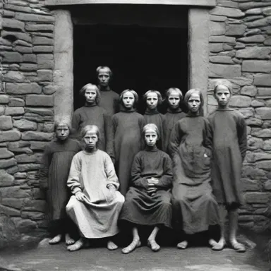 During the famine in Ireland in the mid-19th century, many families were emaciated and suffered from malnutrition.