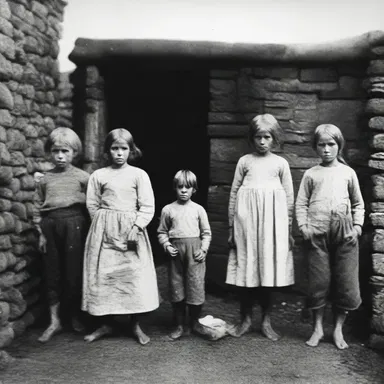 During the famine in Ireland in the mid-19th century, many families were emaciated and suffered from malnutrition.