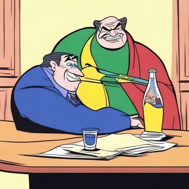 In the cartoon, the villain tries to nobble the hero by slipping a sedative into his drink.