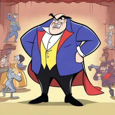 In the cartoon episode, the villain nobbles the main character and demands a huge ransom from their friends.