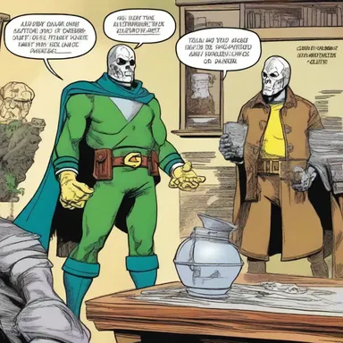 In the latest issue of 'The Amazing Adventures of Captain Rogue', our hero nobbles the priceless artifact before the villain can get his hands on it.