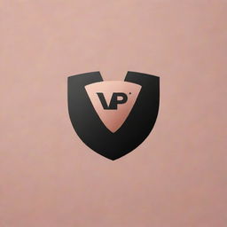 Create a logo with black and rose gold color scheme. The logo should feature a large, prominent sign that reads 'VPN'. Inside the 'VPN' letters, include the subtler text 'tools shop'.