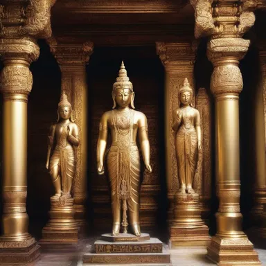 The unfeeling statue of the deity stood solemnly in the temple.