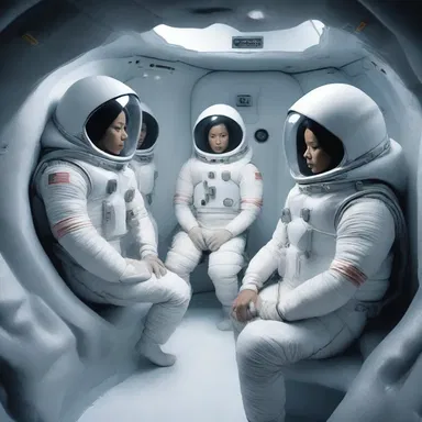 In the futuristic world, the spaceship's crew relied on a technologically advanced sweat bag that not only cooled the water but also purified it, ensuring their survival in the harsh environment of outer space.