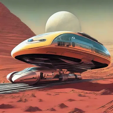 In the science fiction novel, the boat train transported passengers from Earth to the spaceport on Mars.