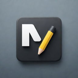 A merged icon combining a sleek play button and a pencil or script symbol representing creativity and action.