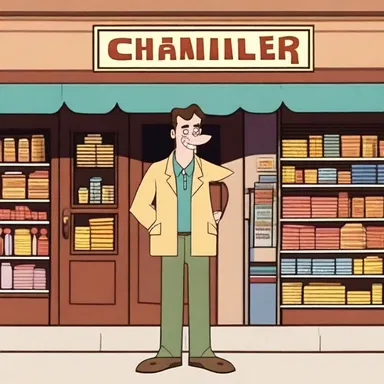 In the animated series, the chandler runs a small store that sells various provisions to the characters.