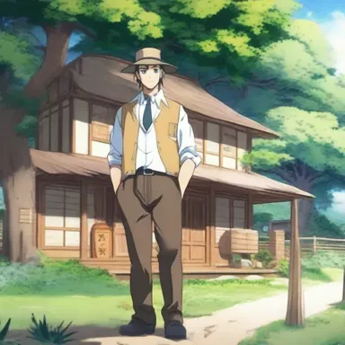 The protagonist in the anime is a chandler who travels from village to village, selling supplies and provisions to the residents.