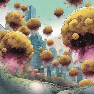 In the comic, the villain unleashes a swarm of cellular slime molds to attack the city.